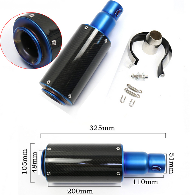 Sistema de escape universal para motocicleta, tubo silenciador de escape de acero inoxidable de 51mm y 60mm, tipos SC